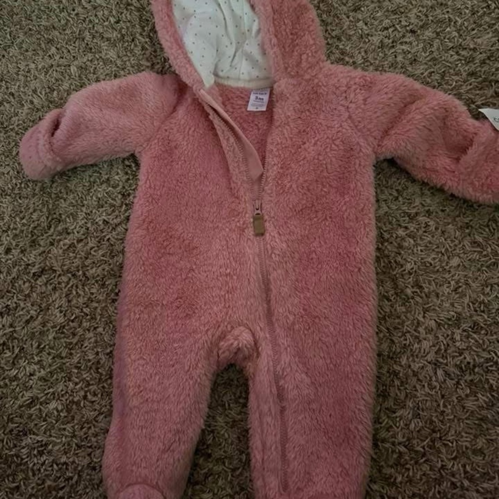 Cozy Pink Fleece Baby Onesie